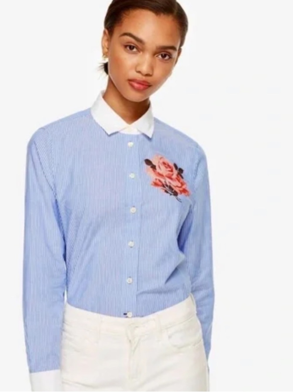 kate spade Blue and White Striped Broome Street Button-Down Shirt -XL